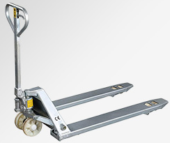 糧站倉庫貨物搬運(yùn)使用不銹鋼手動(dòng)液壓搬運(yùn)車